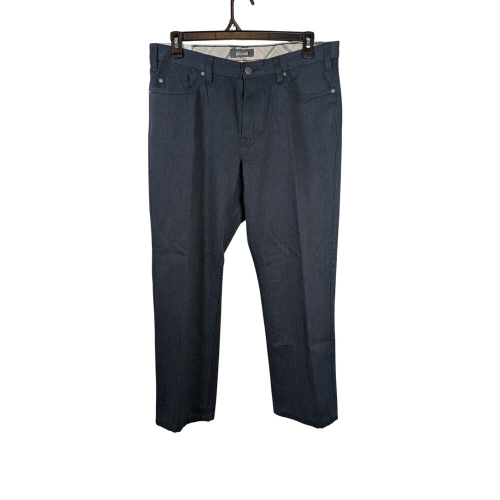 New Kenneth Cole Reaction 36/30 Navy Marine Flat Front Pants Jeans KCH9366